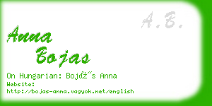 anna bojas business card